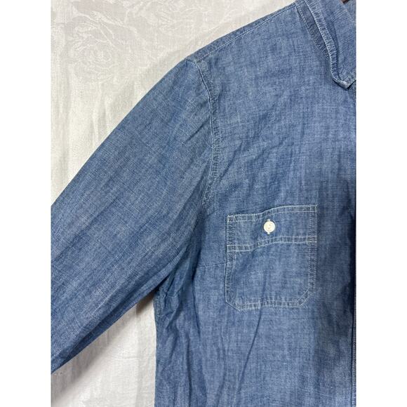J Crew Denim Button Up 14 Blue Jean Cotton Long Sleeve Western - Picture 4 of 7